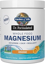 Garden of Life Dr. Formulated Whole Food Magnesium 419.5g Powder - Orange, Chelated, Non-GMO, Vegan,