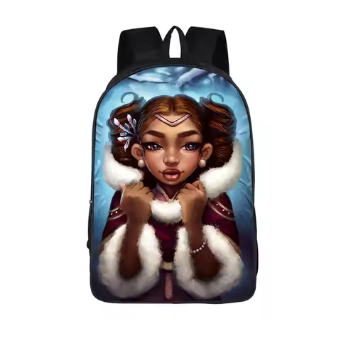 Backpacks Oxford Waterproof Trendy African girls afro lady Notebook Backpacks pupil School Bags 3D P