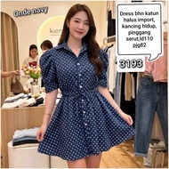KATUN 3193 - Imported haua cotton Dress, live buttons, drawstring waist, LD 110 length 82