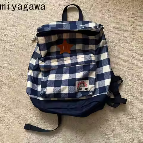 Miyagawa Korean College Style Blue and White Campus Commuting Bag 2024 Large Capacity for Casual Ver