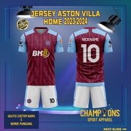 ASTON VILLA HOME 2023-2024 Football Jersey – Full Printing Dryfit Milano | Name & Number