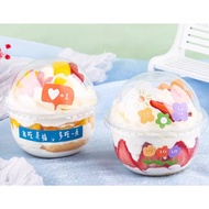 (1PC) 250ml/360ml U Shape Cup Transparent Plastic Cup / Cawan with Lid for Kek Tiramisu Mousse Cakes