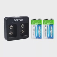 BESTON 9V鎳氫電池 -2入 + 雙槽充電器 (C-8006)