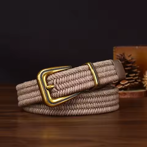 2.5cm Ladies' Light Luxury Versatile Elastic Hand Woven Belts Woman Korean Version Fashion Trend Cas