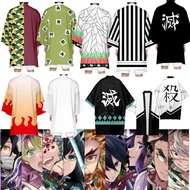 Demon Slayer Hashira Iguro Obanai Style 3D Printing Japanese Long Kimono Haori Yukata Cosplay Fashio