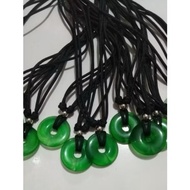 HIJAU (acc ptk) JADE coin NECKLACE JADE rope NECKLACE/ Chinese JADE Pendant NECKLACE Round JADE NECK