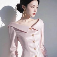 Aiyiyi Long-Sleeved Shirt Satin Work S-3XL Super Beautiful Unique French Temperament High-End Should