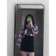 Can Be Salty Sweet Top Women Thin Retro Hong Kong Style Hawaii Couple Flower Shirt Please Don't Pret