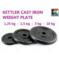 KETTLER CAST IRON WEIGHT PLATE 1.25 KG DUMBELL DISC BARBEL WEIGHT