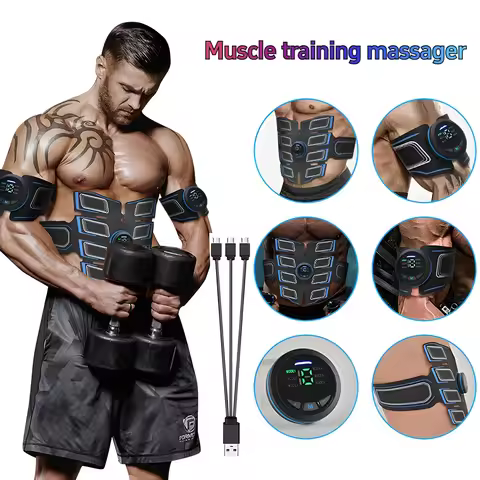 EMS Abdominal Muscle Trainer Portable Massager Electronic Training Belt Exercise Fitness Equipment T