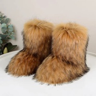 Shibuya Hot Girl Imitation Fur Mid-Tube Fur Boots Snow Boots