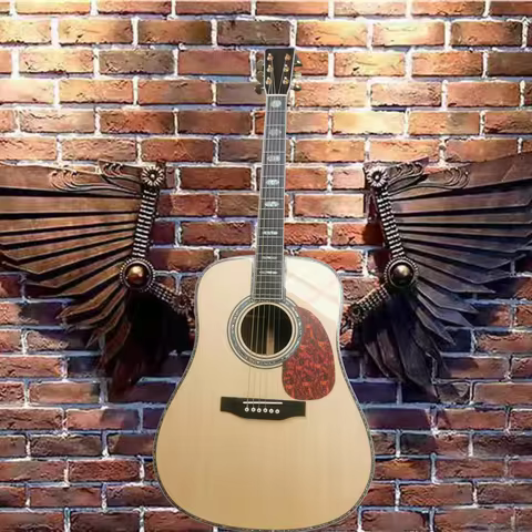 Full solid wood solid full abalone shell inlaid D45 series 41-inch ebony straight board original aco