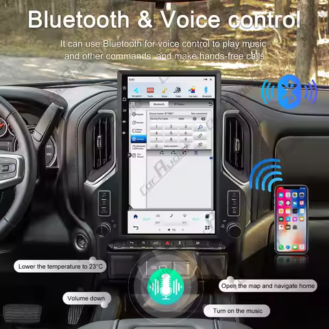 17 Inch Android Car Multimedia Player For GMC Sierra VIA Vtrux Truck/ Chevrolet Silverado LD 2019-Bl