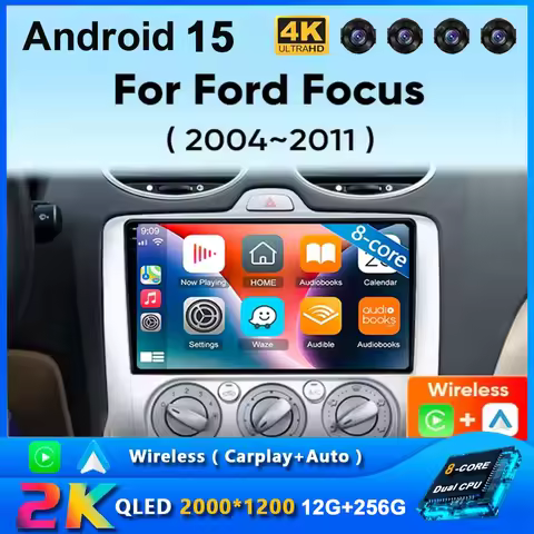 9" 2000*1200P Car Multimedia Player Car Radio For Ford Focus MK2 MK3 2004 - 2011 Carplay Android Aut
