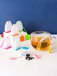 1入組隨機顏色多功能矽膠泡茶器透明濾茶袋適用於廚房