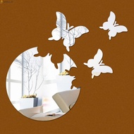 Butterfly shaped Wall Stickers Mirror Set Wall Sticker Silver Practical