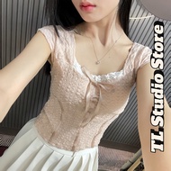 Lovely fairy wing lace shirt, stylish Ulzzang y2k style stylized women's t-shirt 924