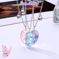 PREMIUMVY 3Pcs BFF Necklaces, Alloy Cute Matching Heart Pendant Necklace, Friendship Friendship Jewe