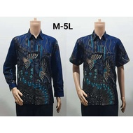 KEMEJA Vivo Blue Batik Hem Shirt For Men