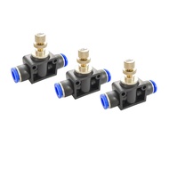 6PCS LSA8 8mm To 8mm Push In Quick Connector Air Pneumatic Speed Controller