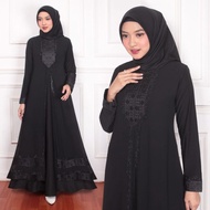 Gamis abaya Turki bordir rompi ceruty premium