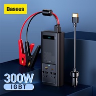 Baseus IGBT Power Inverter 300W (220V CN/EU ) Digital Display l USB+ Type C Adapter ชาร์จเร็วสำหรับรถยนต์ สี Black