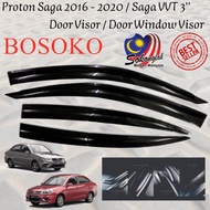 BOSOKO Proton Saga 2016 - 2020 / Saga VVT 3'' Air Press Window Door Visor Door Window Visor - (4PCS 