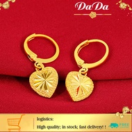 Singapore Ready Stock 916 Gold Earrings Womens Heart Style Jewelry Gifts for Mothers Day Earing Korean Style Earing Set for Girls 24K Earring for Women