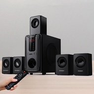 Goldpo H3811b Home Theater 5.1 Audio Desktop Computer Multimedia Extra Bass Wooden Speaker