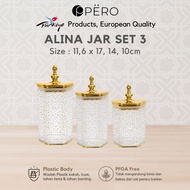 Pero Alana Alina Jar Set Of 3 Sealed Pot / Hampers Toples Lebaran Set 3 Tutup Kedap Udara / Toples K