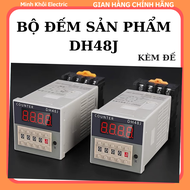 bộ đếm sản phẩm DH48J-8 kèm đế đồng hồ đếm số bộ đếm số lượng counter dh48j bộ đếm 4 số tự động