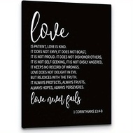 1 Piece of Corinthians 13:4-8 Love Wooden/acrylic Plaque/sign, Inspirational Christian Quote for Hom