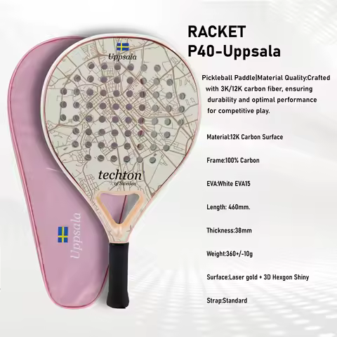 Pala Padel Raquetas de Tenis Racket Paddle Racquet EVA Soft 100%/3K/12K Carbon Fiber 3D Hexgon Paddl