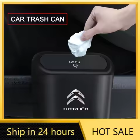2026 Hot Car Sticker 1Pcs Car Interior Storage Case Trash Bin For Citroen C1 C2 C3 C4 C5 C6 C5X E-C4