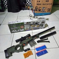 READY STOK AWM Mainan Tembakan Sniper AWM KAR 98K Peluru Busa Anak Laki Cowok Gel BLaster Manual