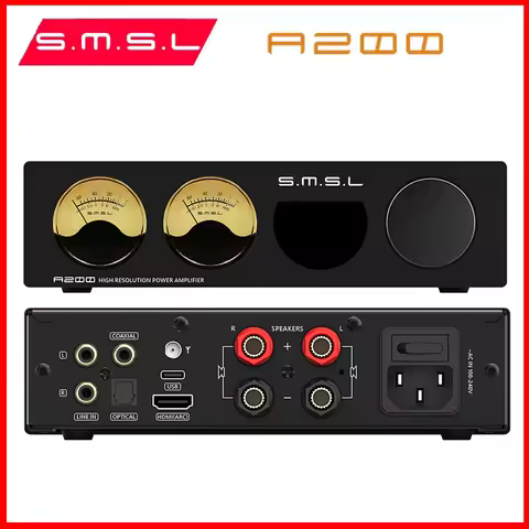 SMSL A200 High Resolution Power Amplifier USB HDMI OPTICAL COAXIAL Bluetooth5.0 70w 100w Dual Track