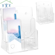 2Pcs Acrylic Brochure Holder 2-Tier Clear Brochure Display Stand with Removable Divider SHOPTKC5570