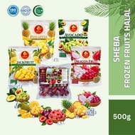 SHEBA Halal Frozen Fruits 500g | Avocado, Pineapple, Jackfruits, Dragon Fruits, Plum | 100% Natural 