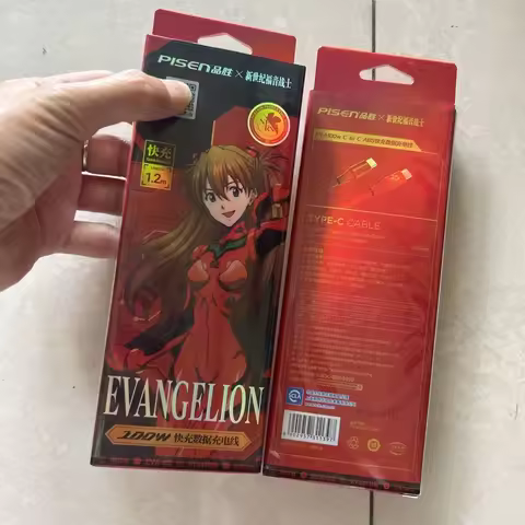 Anime Neon Genesis Evangelion Charger Cable Soryu Rei 100W Pd Double C Fast Charging Apple 15 16 17 
