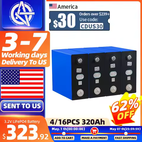 8000+ Cycles 320Ah 3.2V Lifepo4 Battery New Grade A Rechargeable Lithium-ion Batteria DIY 12V 24V 48