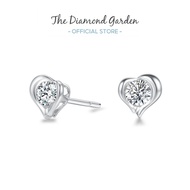 TDG 10K Gold Heart Brilliant Lab Grown Diamond Earrings