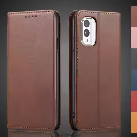 Magnetic attraction Leather Case for Nokia X30 / Nokia X 30 Card Holder Holster Flip Cover Case Wall