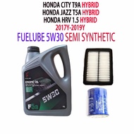 HONDA CITY T9A , JAZZ T5A, HRV 1.5 (HYBRID)  OIL FILTER + AIR FILTER + FUELUBE 5W30 SEMI SYNTHETIC E