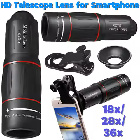 18/28/36X Mobile Phone Camera Lens Clip-On Zoom Phone Camera Telephoto Lens Optical Telescope Lens f