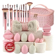 40pcs/set Makeup Brush Beauty Tool Set Professional Brush Wristband Makeup Headband Set Tool I7E3