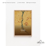 Cairo Egypt City Map Poster – Desert Sand Tone | Minimalist Aesthetic Map Wall Art for Elegant Moder