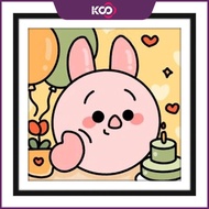 KS Cute Cartoon 5D Diamond Painting Round Diamond Home Decoration Painting 30x30cm/40x40cm/50x50cm