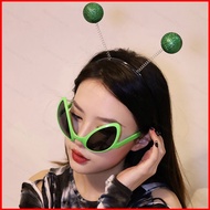 SY et Alien antenna weird headband hairhoop greenfly glasses Halloween dress up party supplies alien