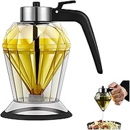 Diamond Glass Oil Bottle, 7oz Glass Olive Oil Bottle Dispenser, Olive Oil Bottle Dispenser for All D