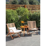 Balcony Leisure Chair One Table Two Chairs Influencer Balcony Rattan Chair Tea Table Chair Combinati